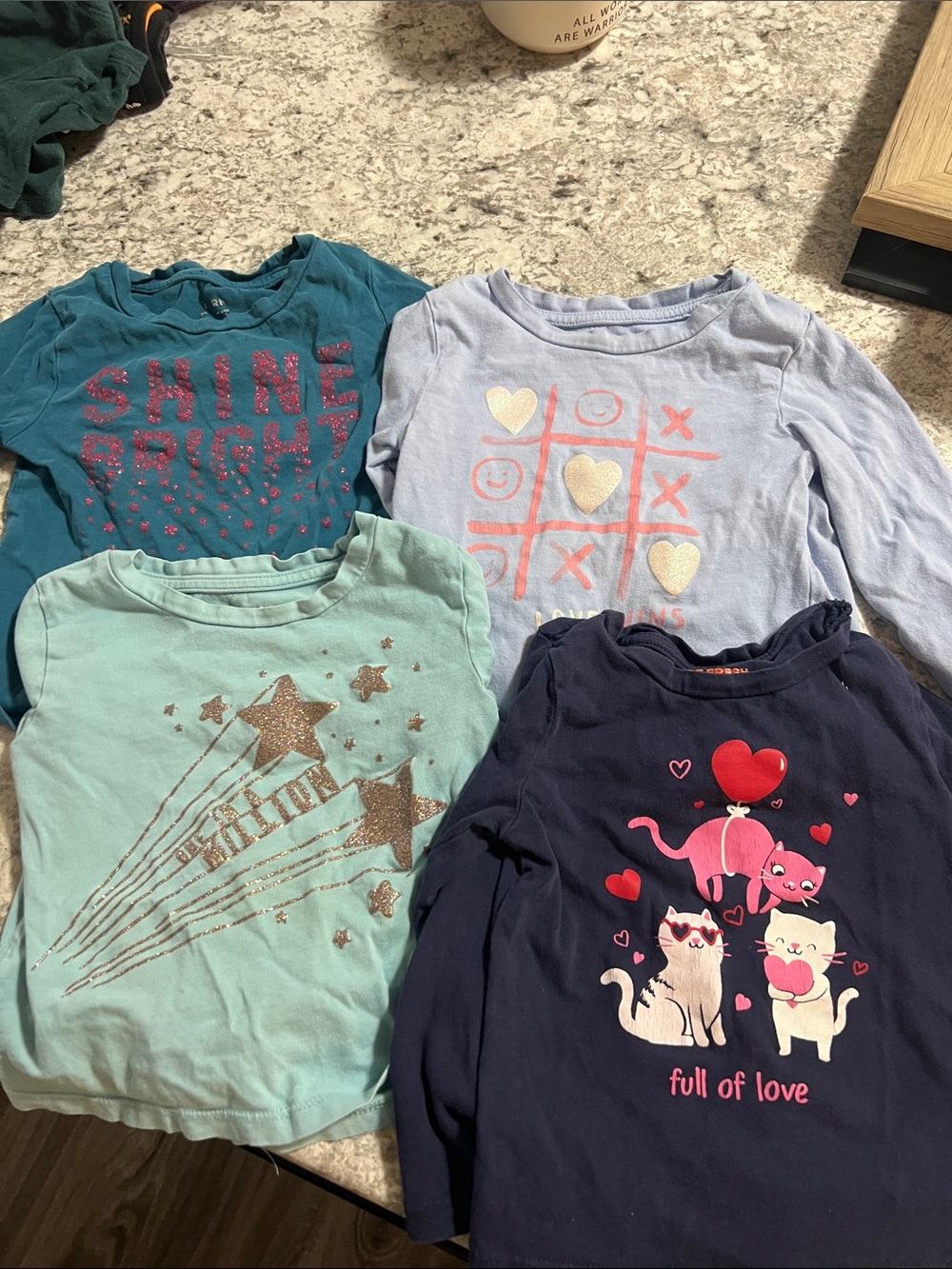 Joe Fresh Girls' Long-Sleeve Graphic Tees — Teal, Light Blue, Mint, Navy